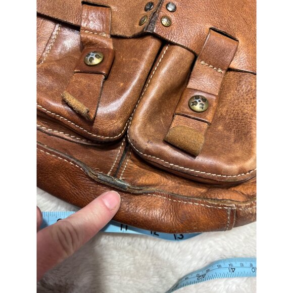 Patricia Nash Armeno messenger Brown Leather Studded shoulder Bag With Dual Pock - Picture 5 of 11